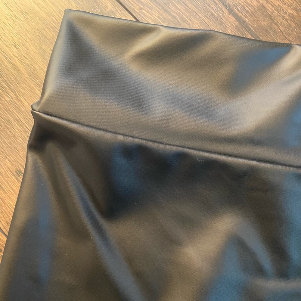 SOLD OUT Black High Waist Faux Leather Mini Skirt - Picture 5 of 10
